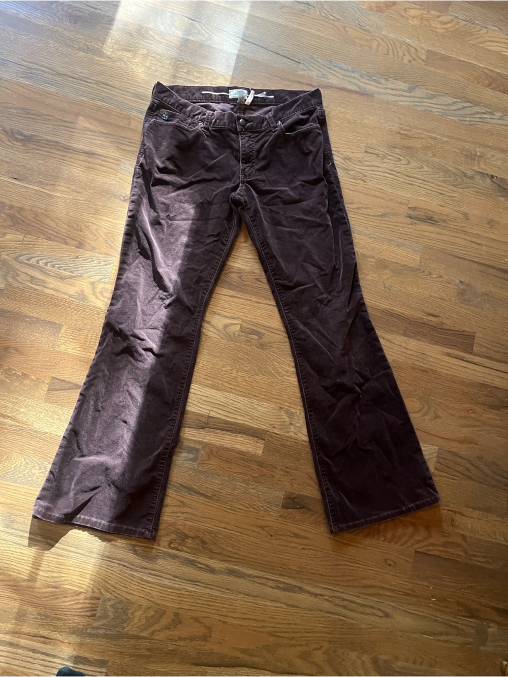 Vintage Abercrombie y2k 2000s size 10 brown velvet jeans bootcut